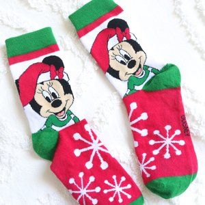 Disney | Minnie Mouse Snowflake Holiday Christmas Socks NWOT | 4 -10